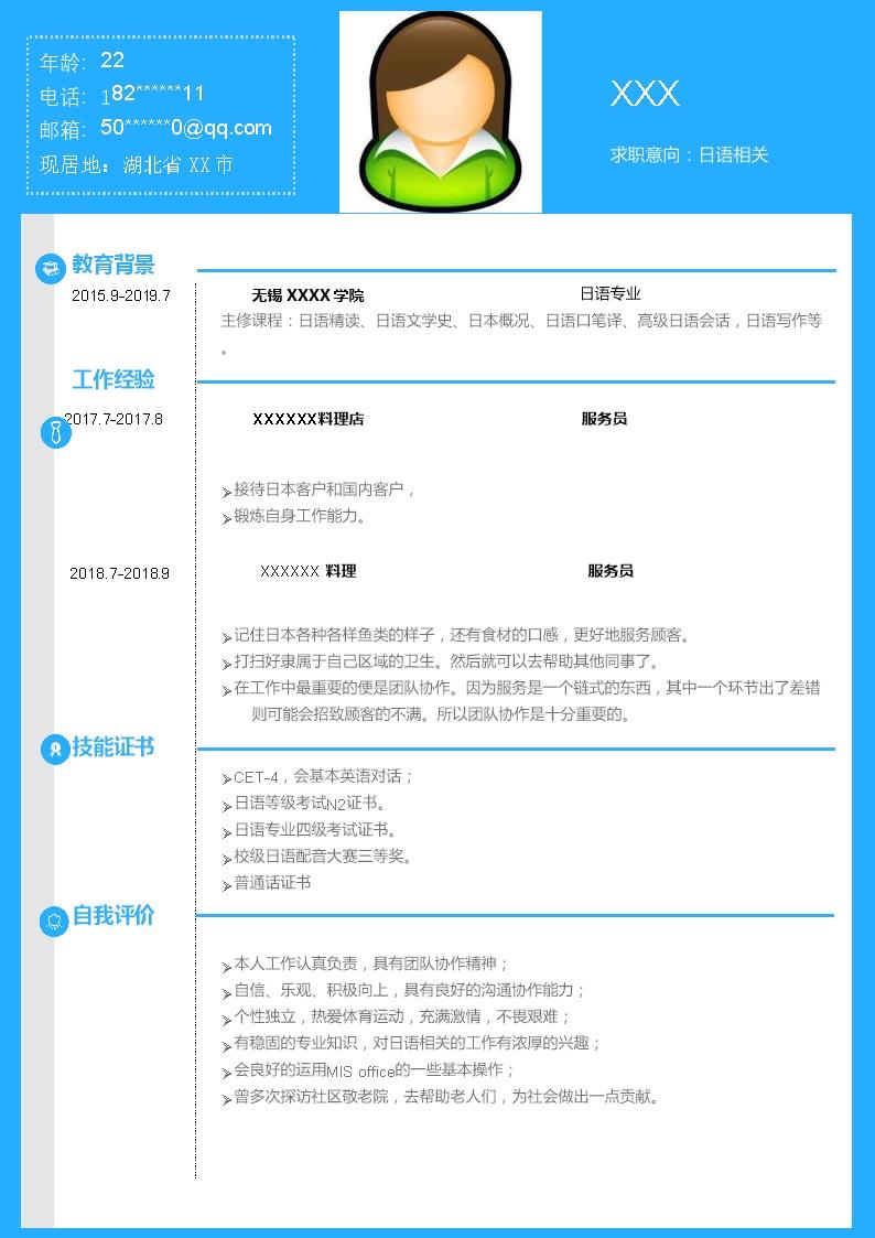 5671_日语专业应届毕业生求职简历模板  - 国际贸易简历模板